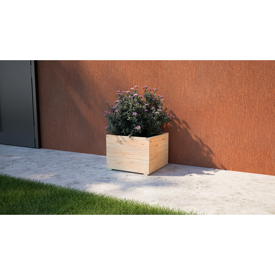 Bac à fleurs carré Freya en Mélèze : L.50 x l.50 x 37,5 cm