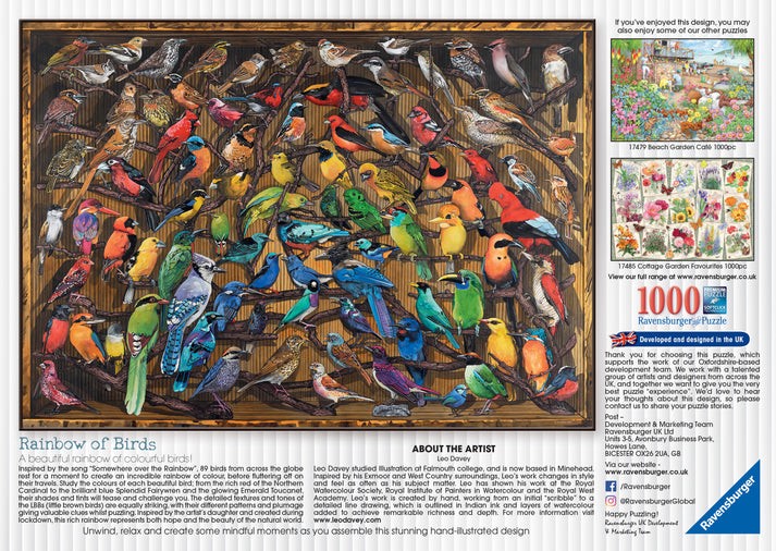 Ravensburger - Puslespil - Rainbow of Birds 1000 brikker