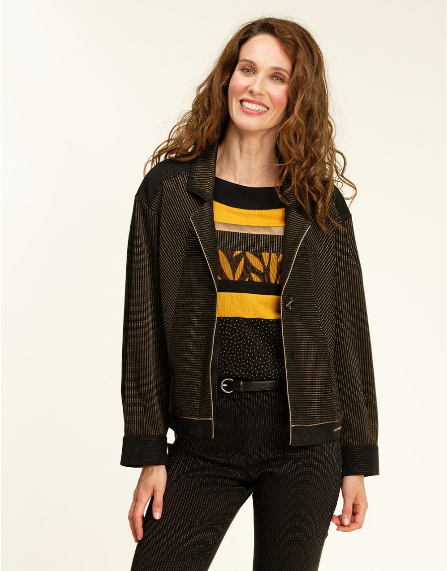 Blouson chic noir, bronze