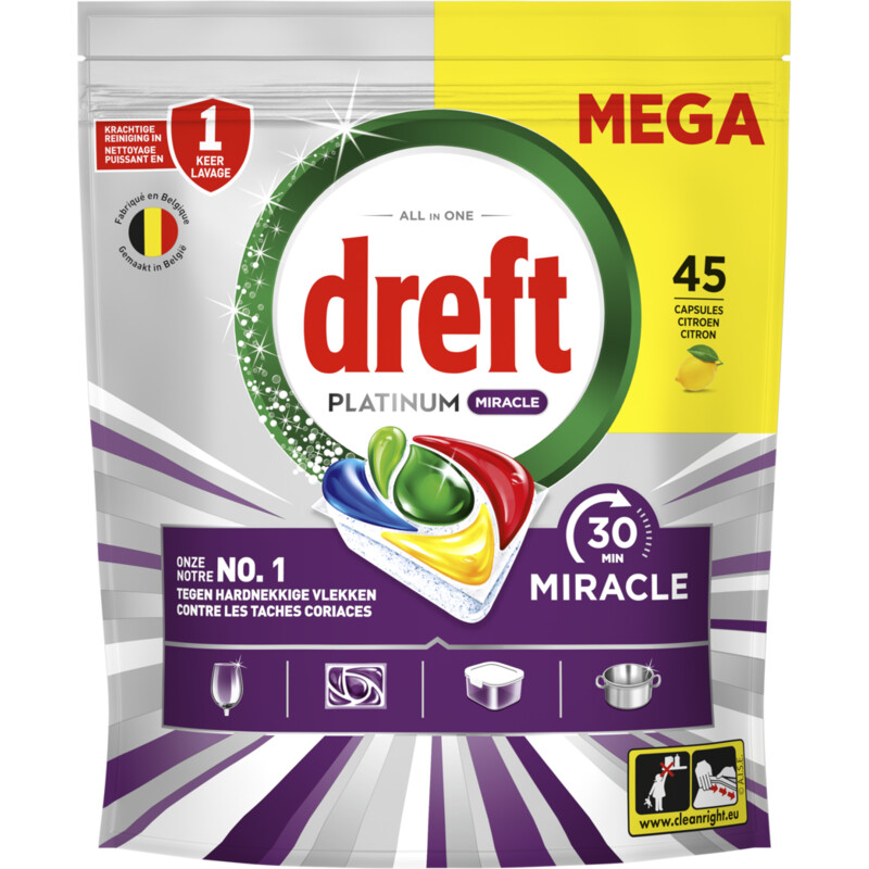 Dreft Platinum miracle mega vaatwascapsules