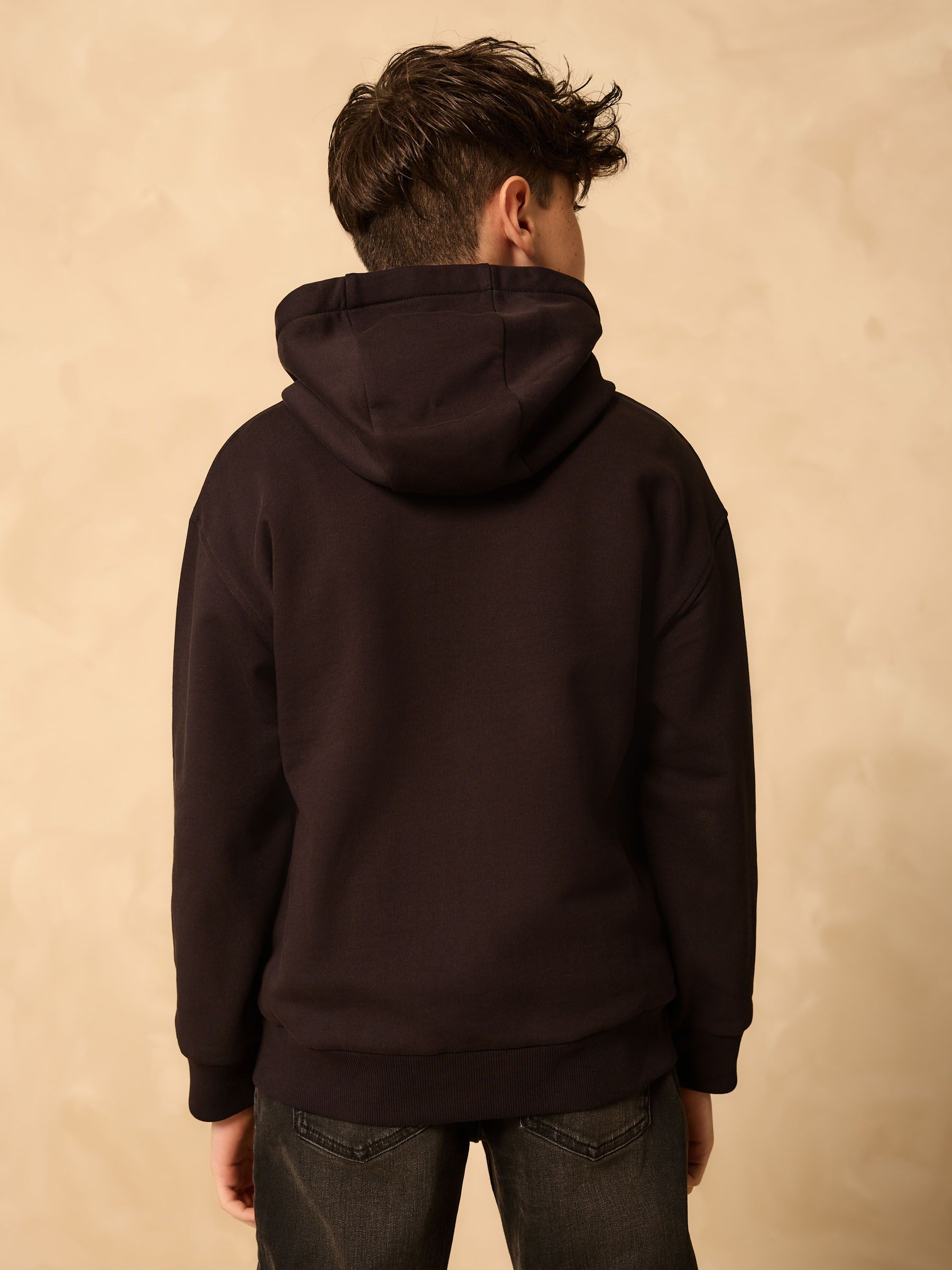 Zwart met draak - Grafische print hoodie voor oudere jongens (3-16jaar)