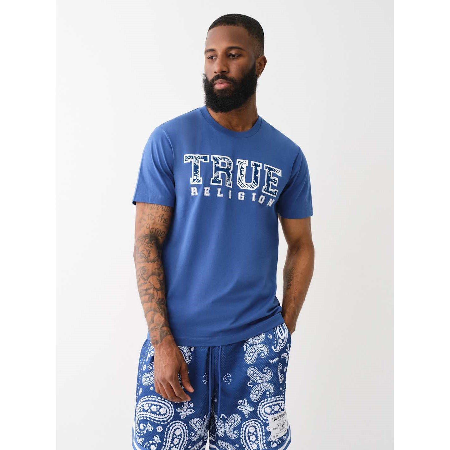 True Religion TR Paisly Flock T Shirt Mens