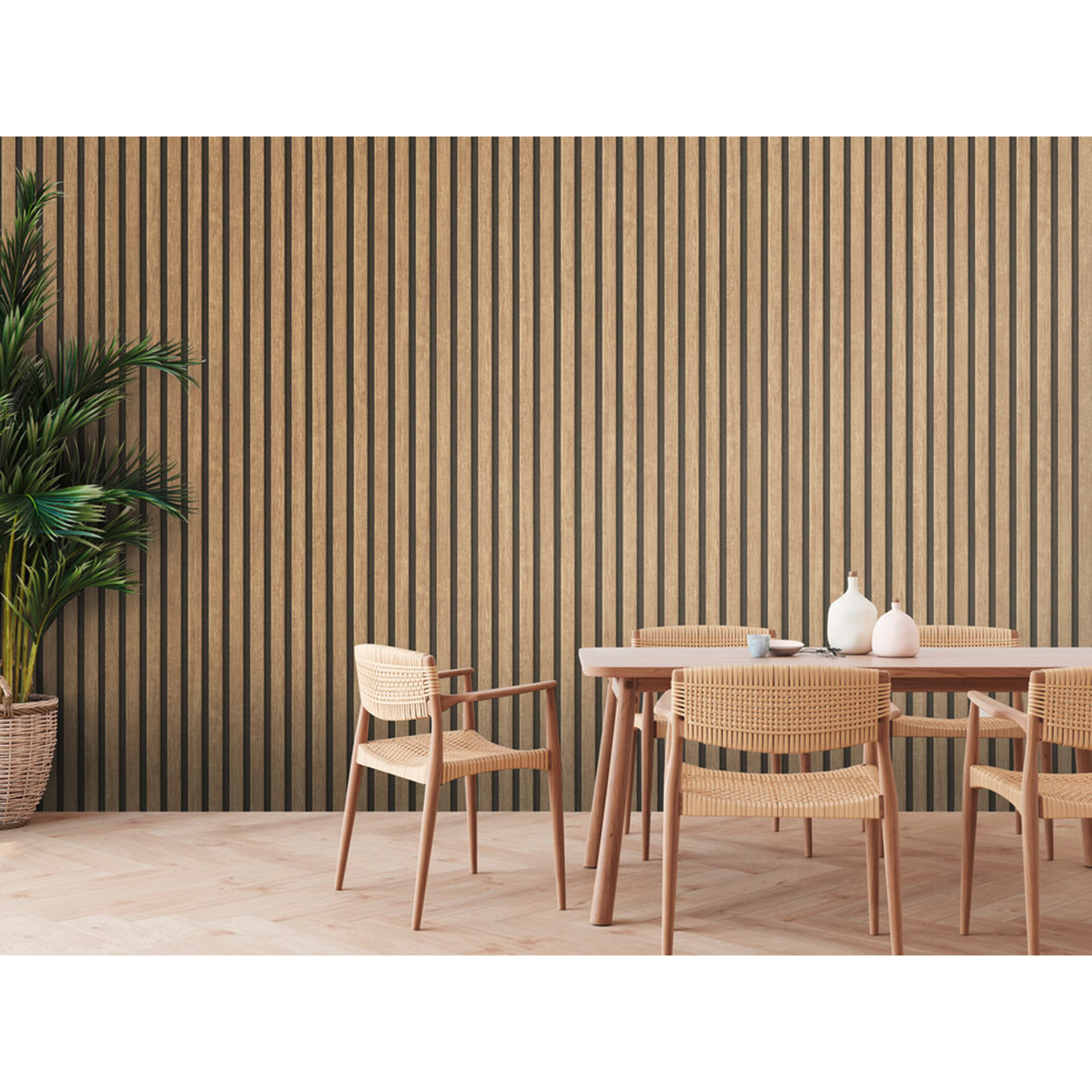 Vliestapete - beige - Holzoptik - 10 Meter