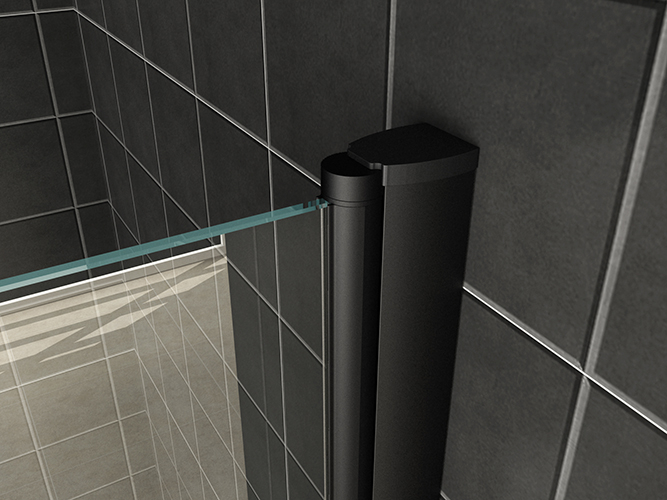 Mueller Dano badwand mat zwart 80x150cm