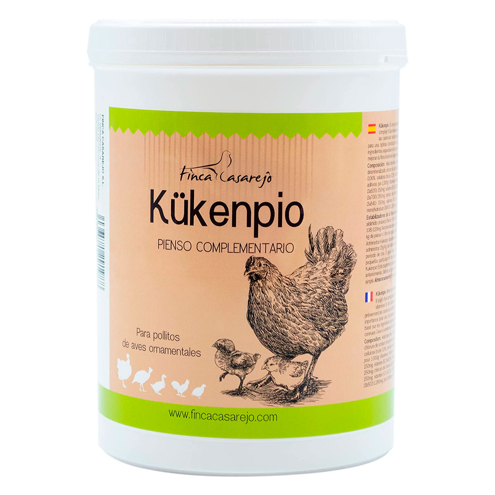 Alimento complementar rico em probióticos e oligoelementos - KÜKENPIO 550g - Vitaminas para pintinhos, faisões, codornas e outras aves - Frangos saudáveis e fortes