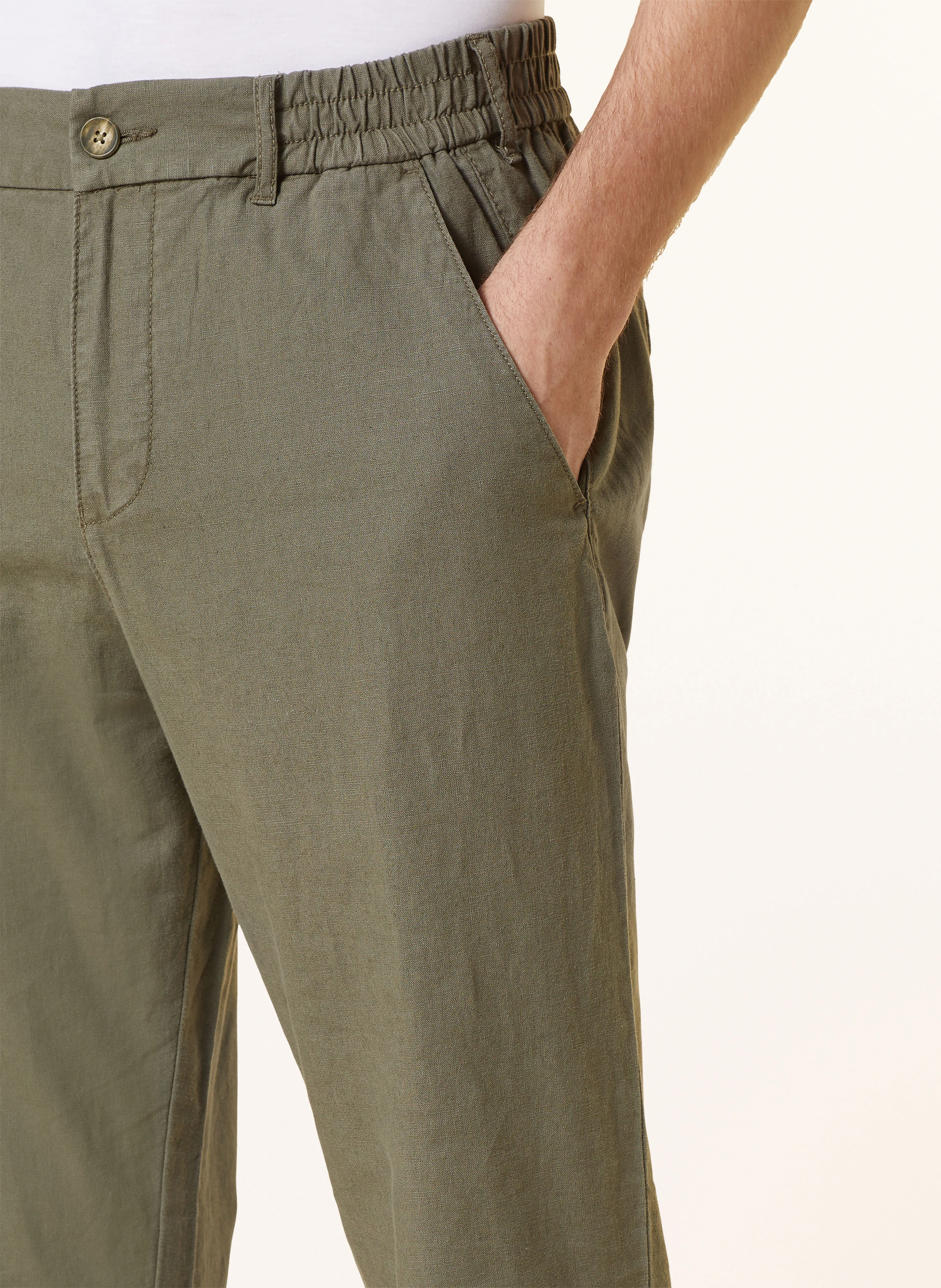 STROKESMAN'S Hose Comfort Fit mit Leinen