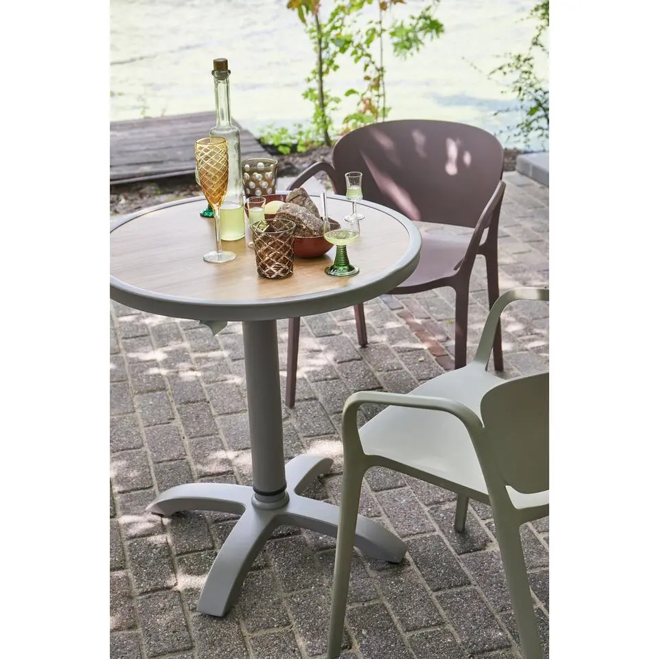 WOOOD Jeppe Hoogte Verstelbare Tuin Bartafel - Aluminium - Bruin/Grijs
