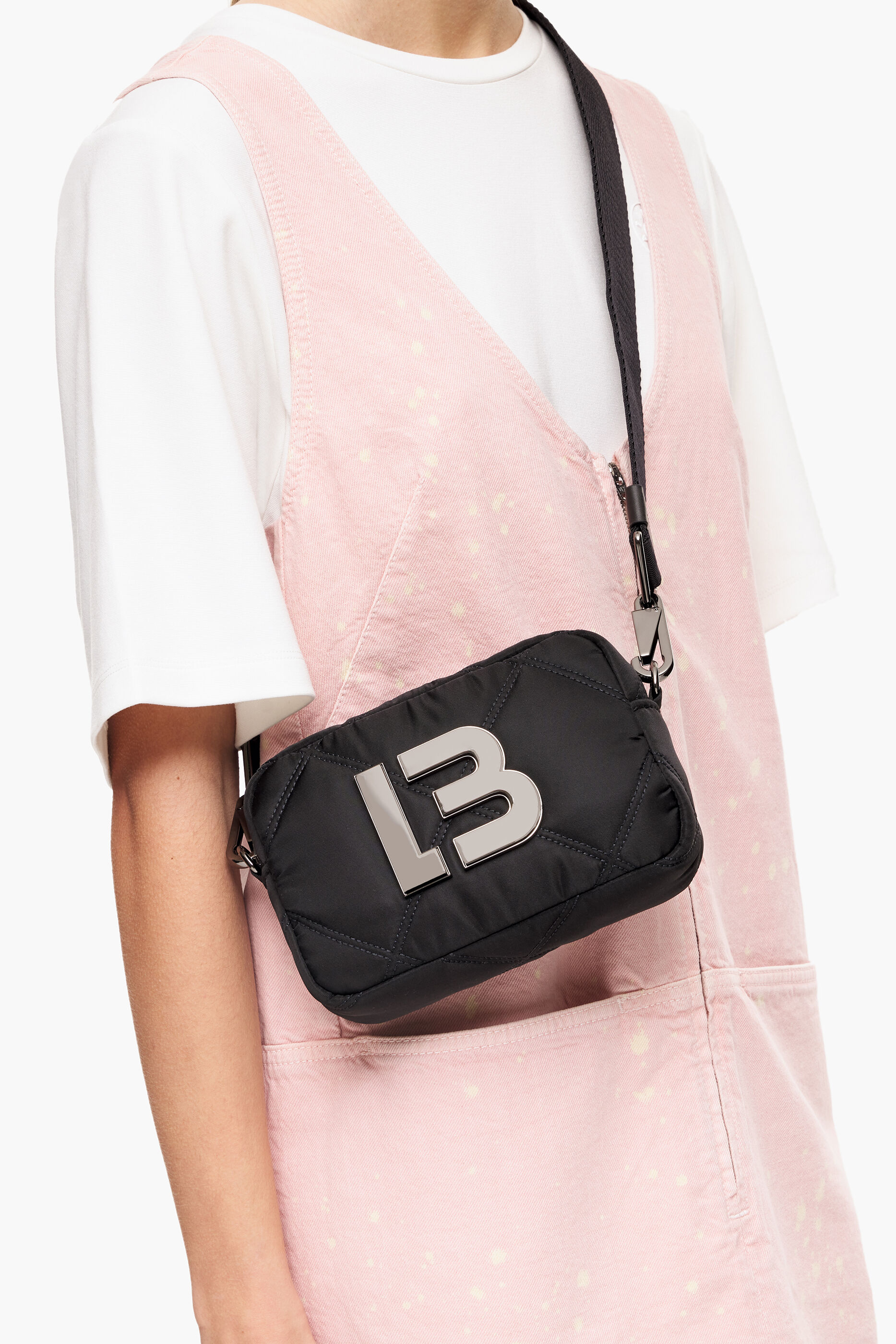 Bolsa de ombro acolchoada tamanho XS em nylon preto