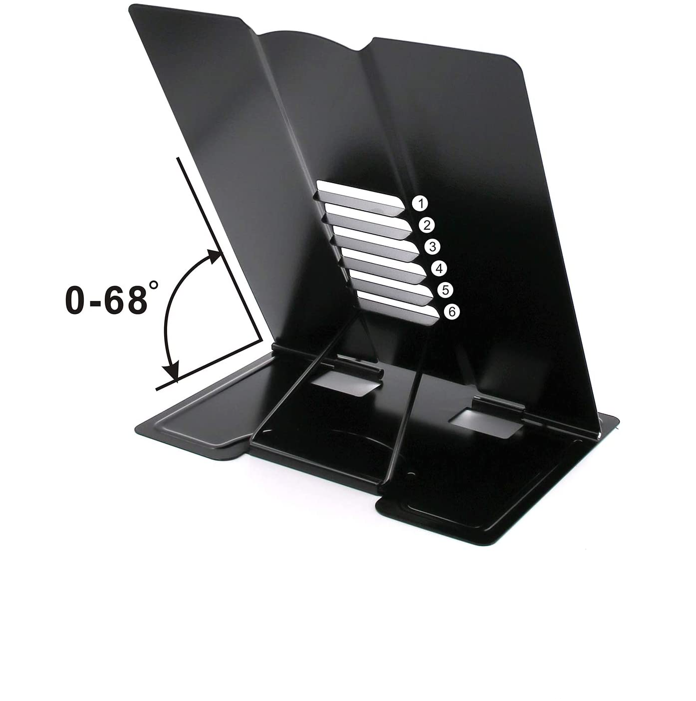 (200x188mm) Verstellbarer Metall Buch Ständer Buchhalter - Schwarz