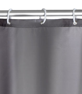 Wenko anti-schimmel douchegordijn 180x200cm polyester uni grijs inclusief ringen
