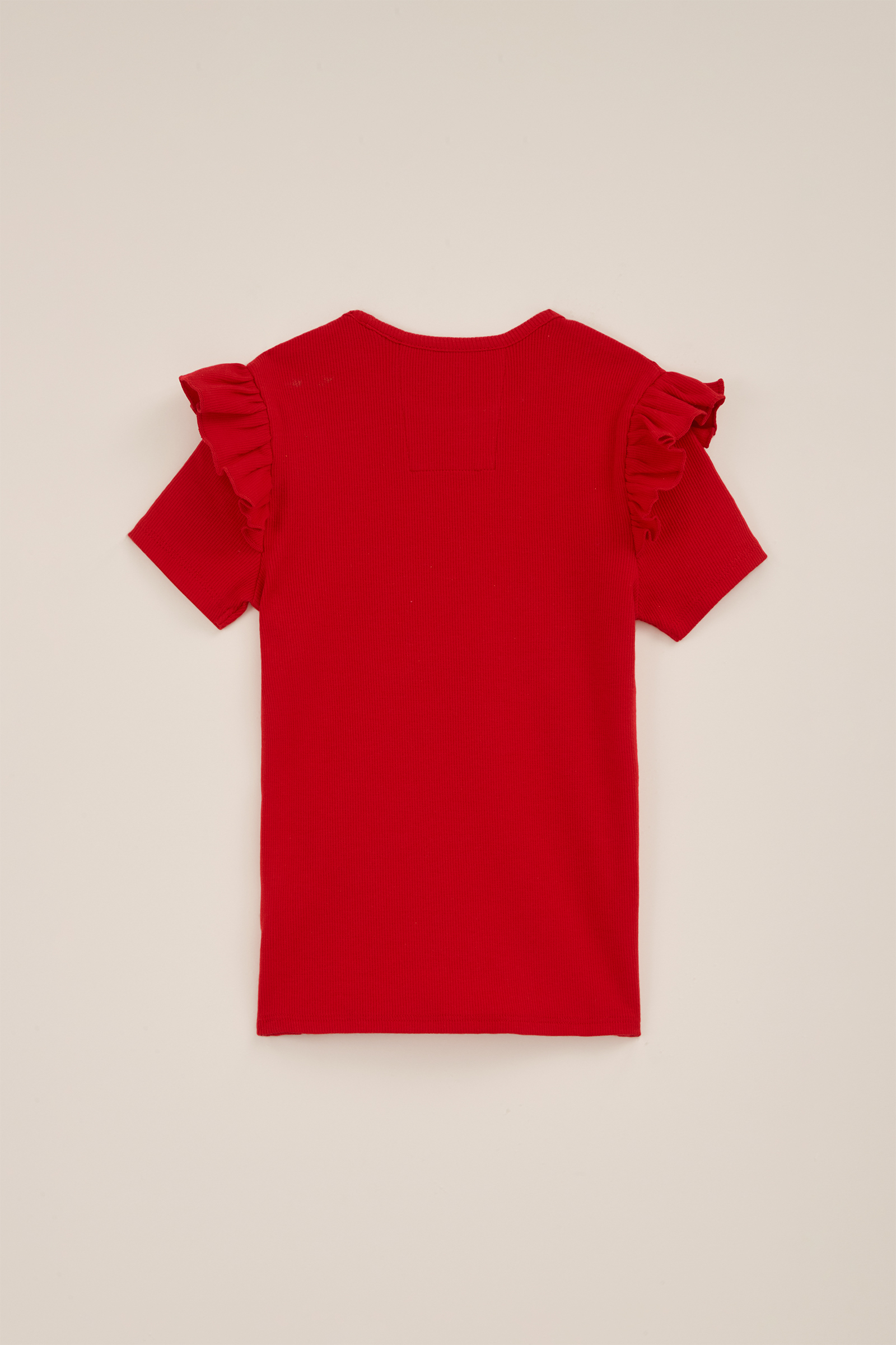 Meisjes T-shirt met ruches WE Fashion Felrood