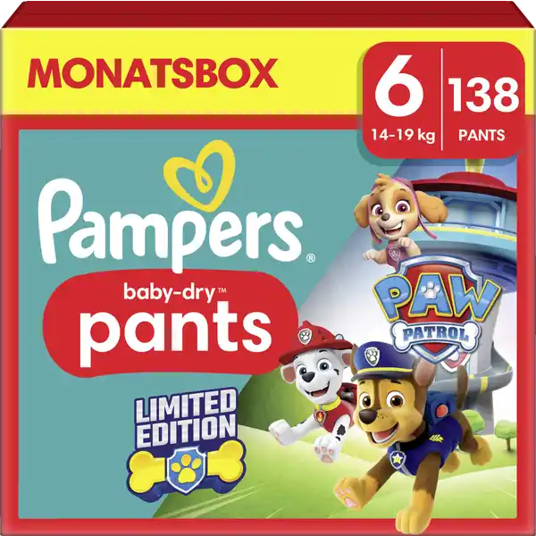 Baby Dry Nappy Pants Gr. 6 (14-19kg) Monatsbox Paw Patrol