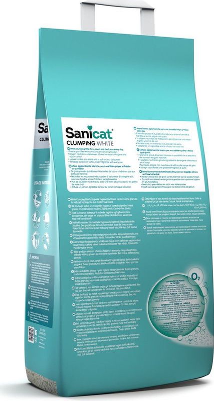 Sanicat Clumping White Cotton Fresh - Kattenbakvulling - 20 l