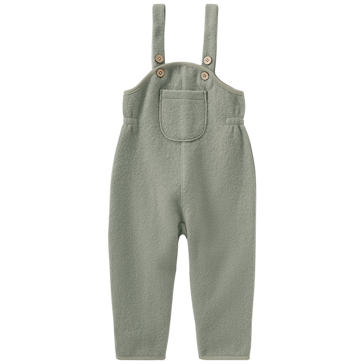 Topomini Pure Collection Baby Wollwalk-Latzhose mit Umschlagbündchen salbei