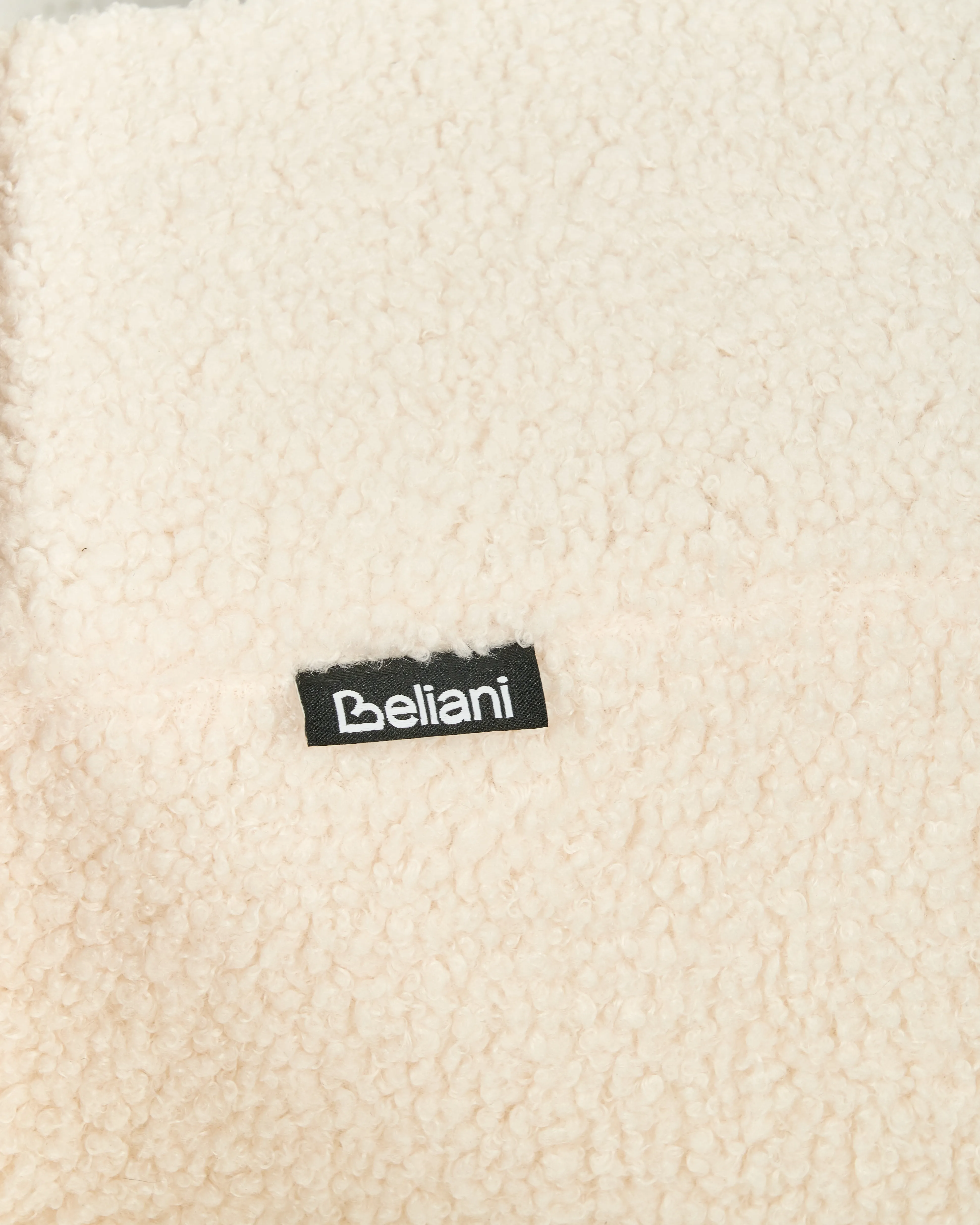 Fauteuil ILBRO Bouclé Gebroken wit/lichtbruin