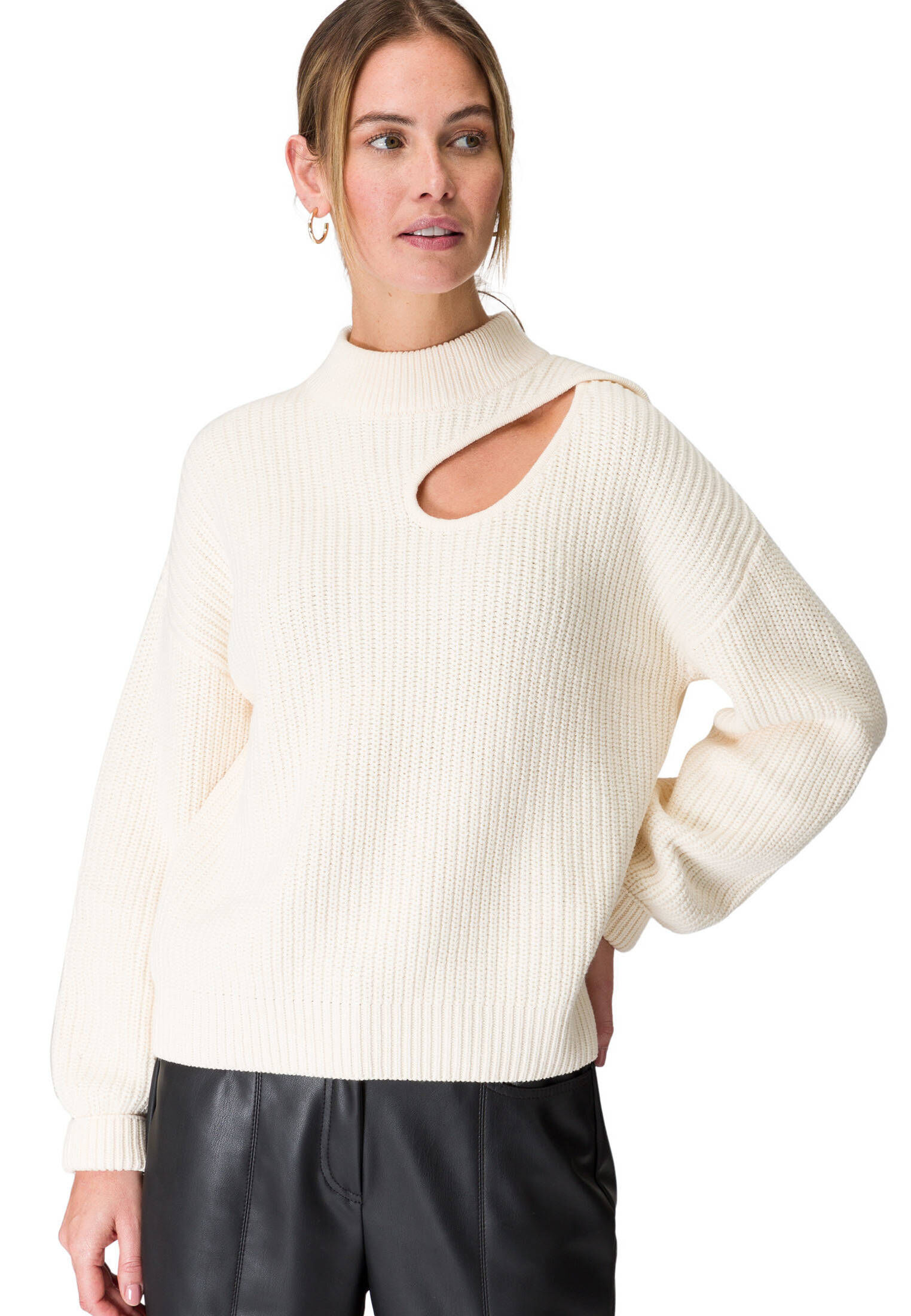zero| Damen Pullover mit Cut-Out