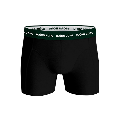 Björn Borg Cotton Stretch 5-pak Boxershorts, Mørkegrøn/Sort/Print, M