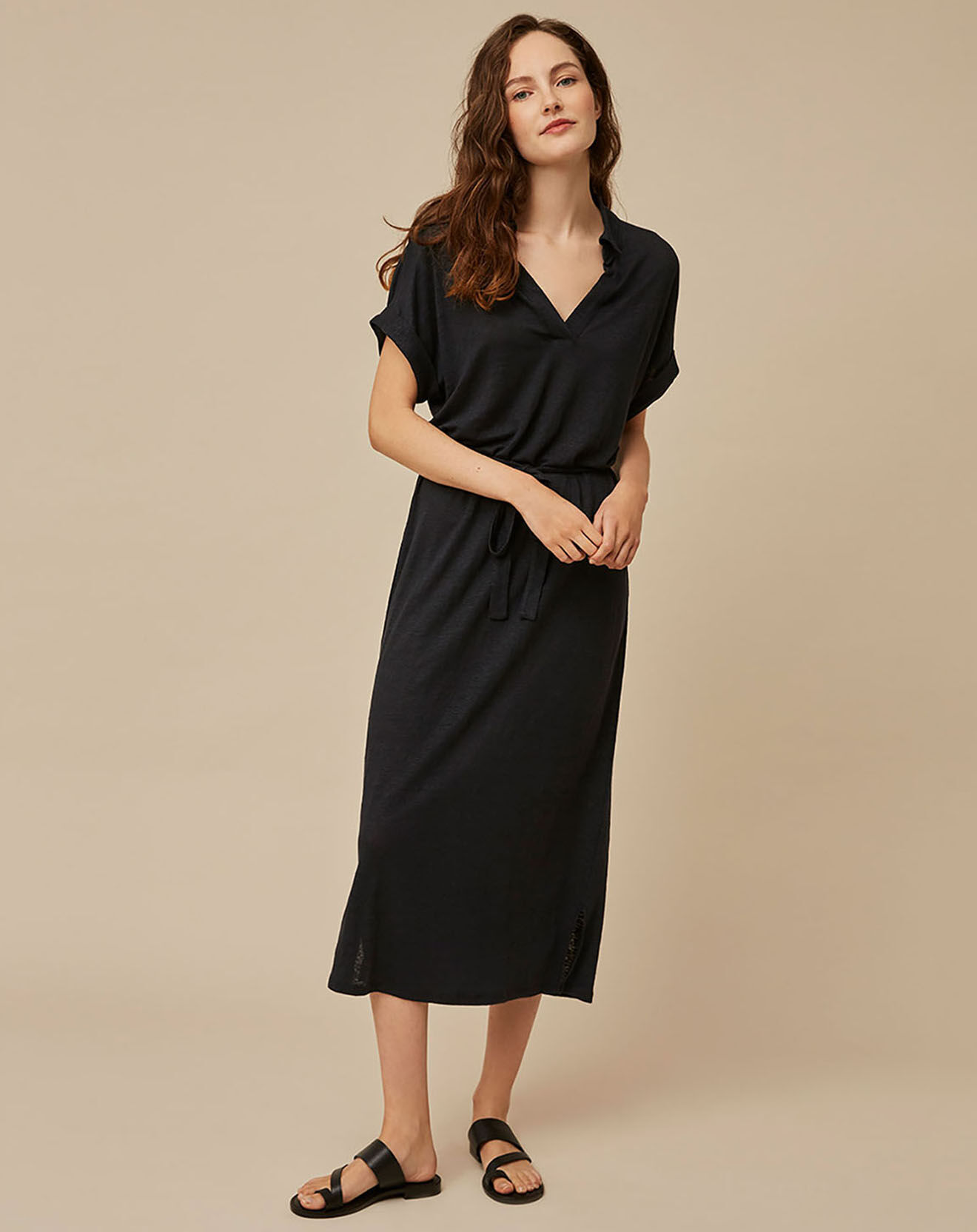 Harris Wilson Robe 100% Lin Rossana fumée