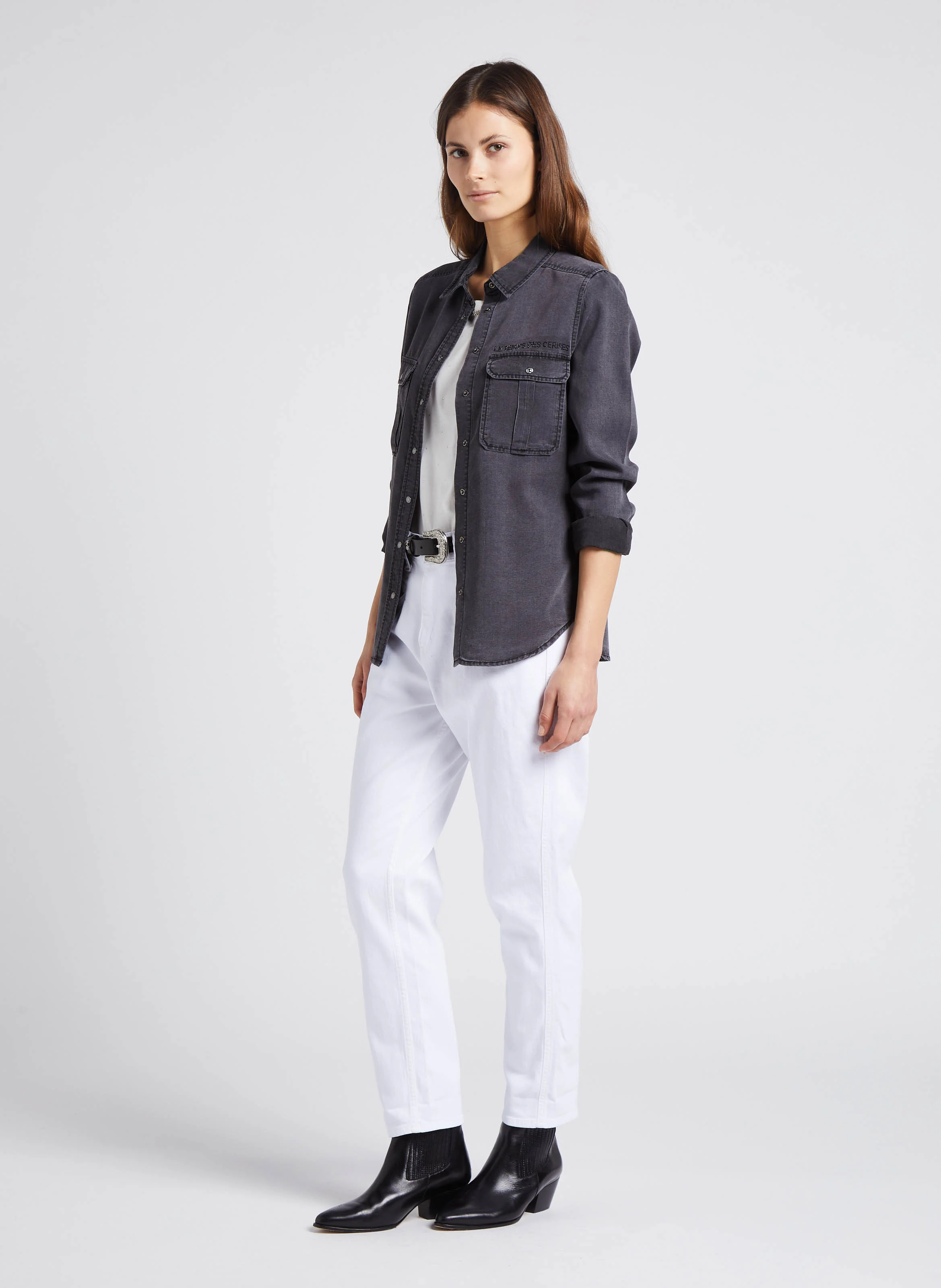THIL - Jean girlfriend en coton stretch| Blanc