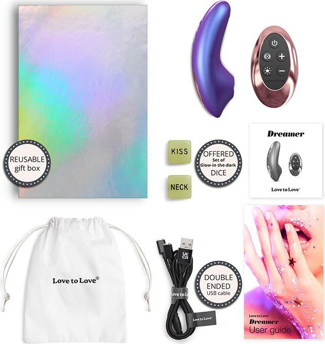 Love to Love - Dreamer - Clitoris Luchtdruk Vibrator - Met Flapping Modus - Iridescent Paars