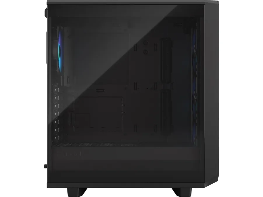 Fractal Design Meshify 2 Compact Lite - Mid tower - ATX - sidepanel med vindue (hærdet glas) - ingen strømforsyning (ATX) - sort TG-lystone - USB/Lyd