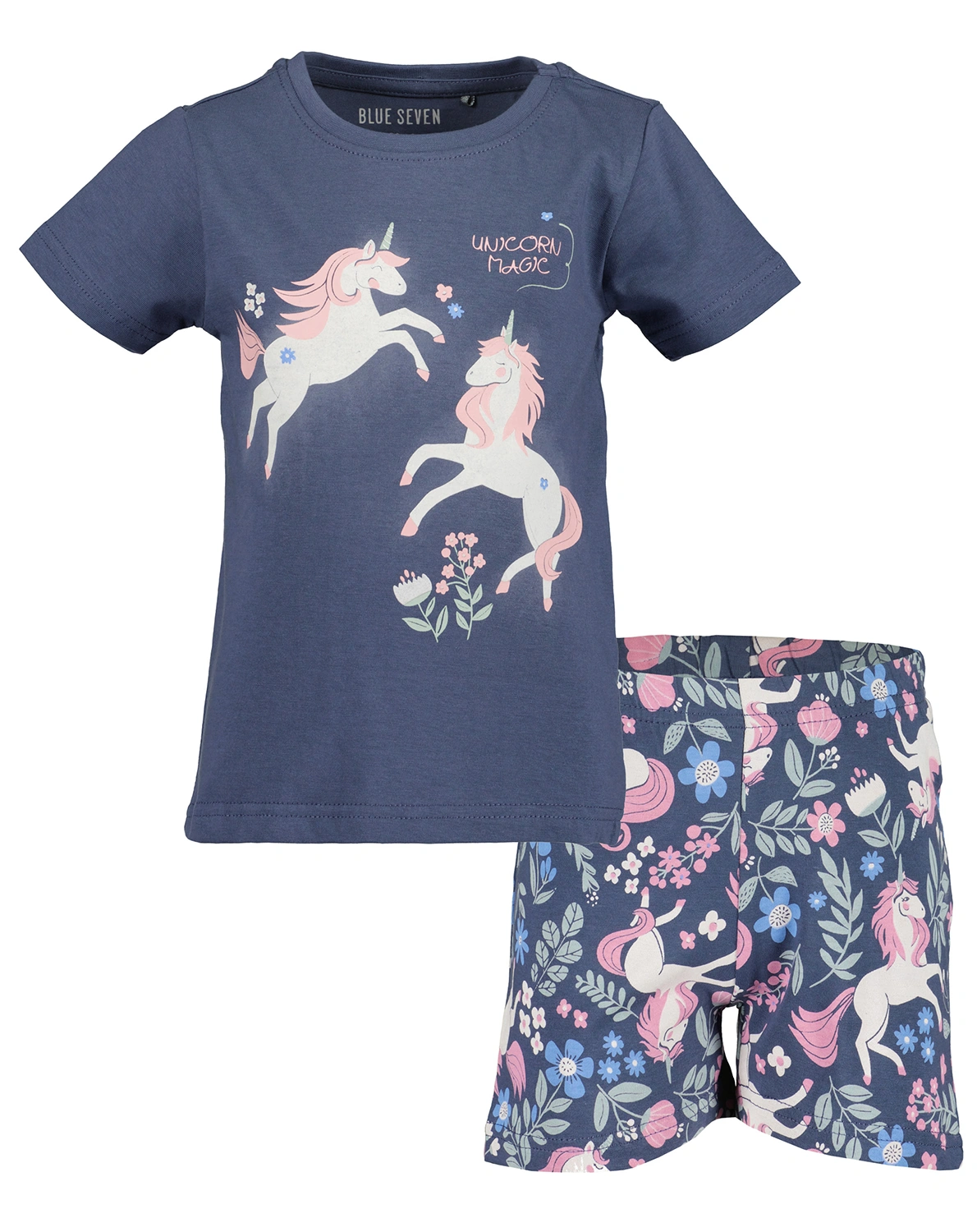 Schlafanzug UNICORN MAGIC kurz in blau