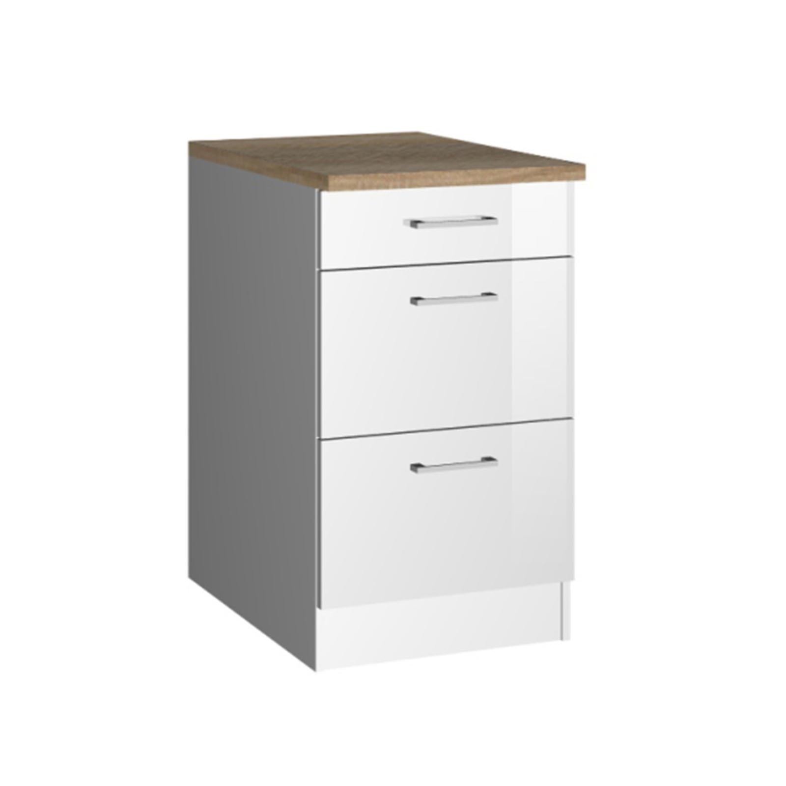 Auszugschrank ROM - weiß Hochglanz - 50 cm