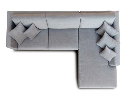 CITY - Canapé tissu Monaco méridienne droite tissu gris clair