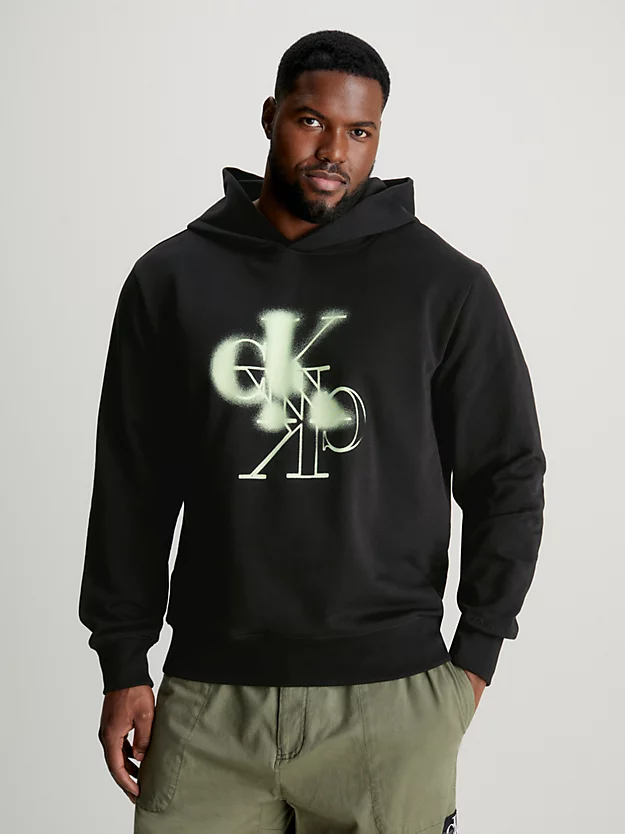 Moletom com capuz em algodão felpudo com logotipo