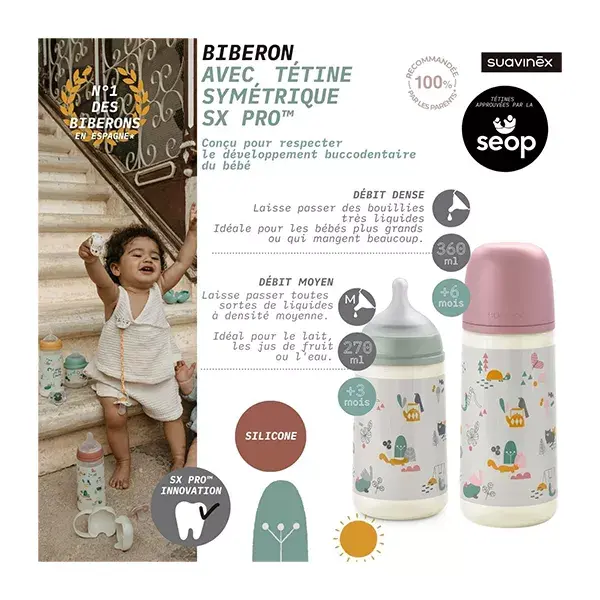 Bico para mamadeira Suavinex Sxpro M Walk In The Park Verde 270ml