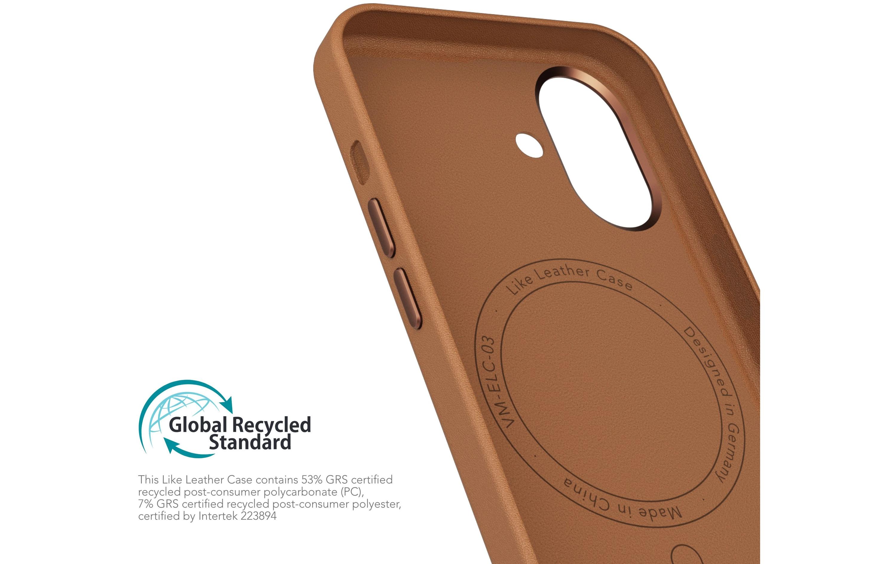 Back Cover Like Leather iPhone 16 BraunLeather Backcover für das Apple iPhone 16
