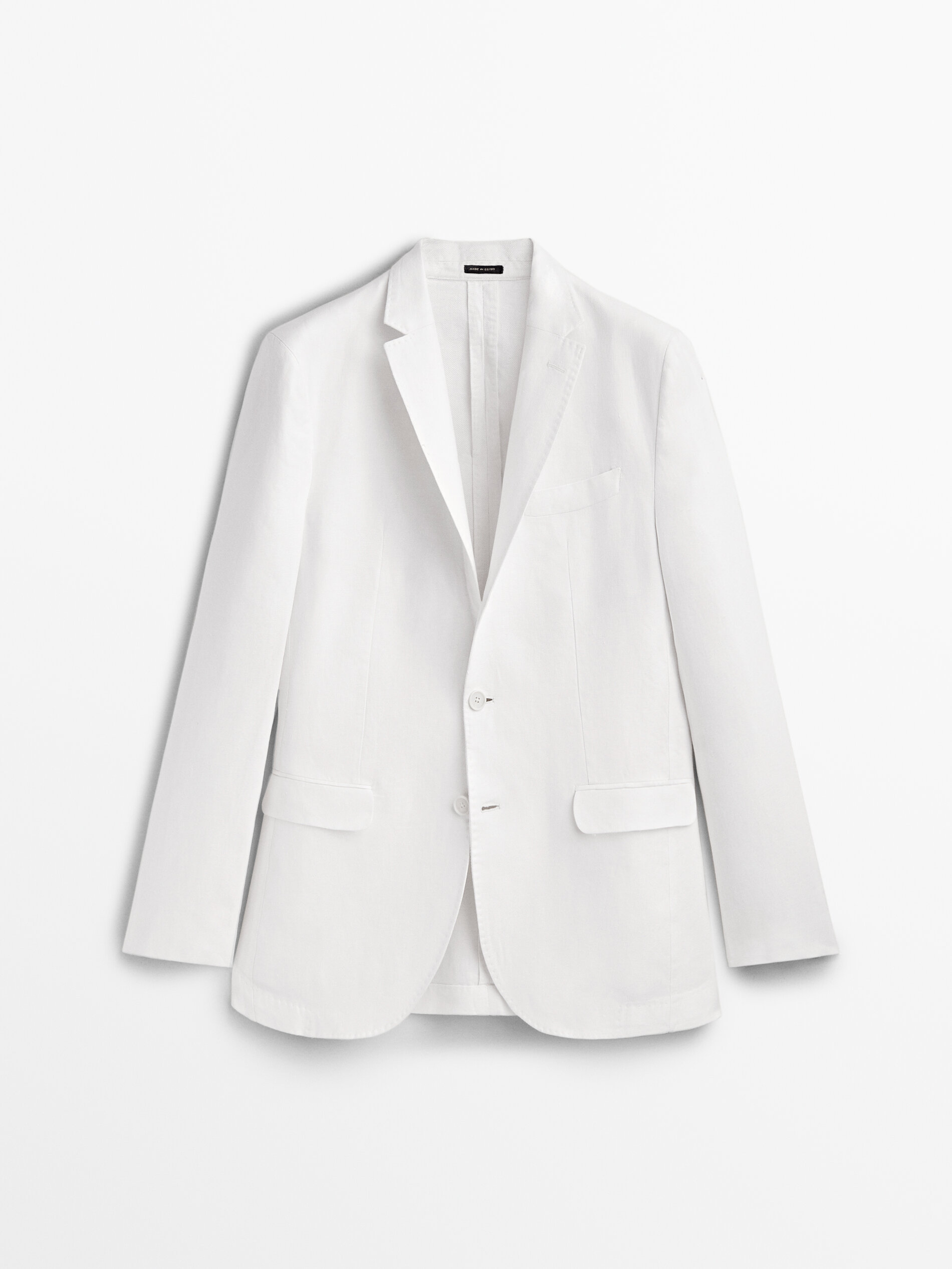 Terno estilo americano, 100% linho - BRANCO