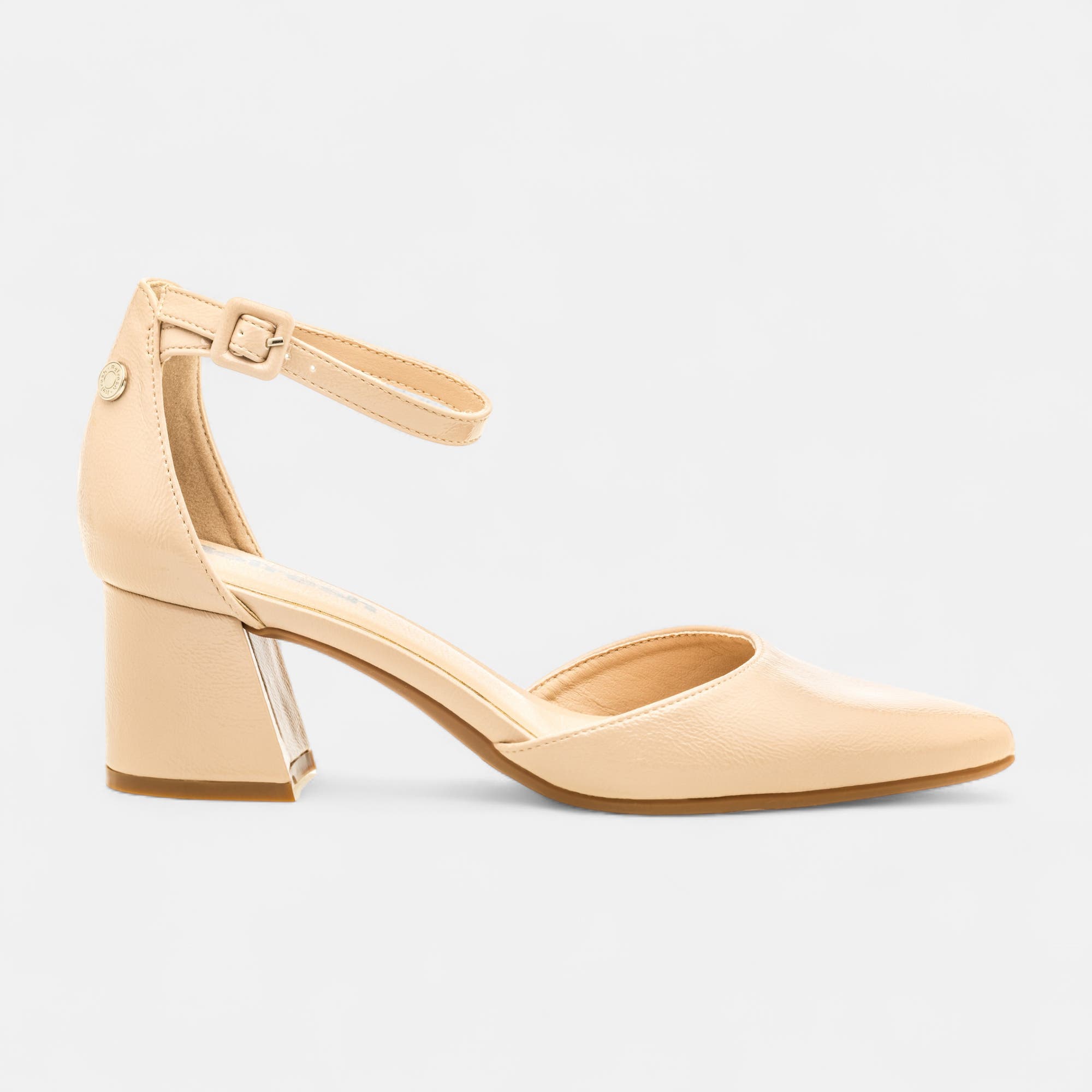 Escarpins quartiers ouverts à talon Femme beige