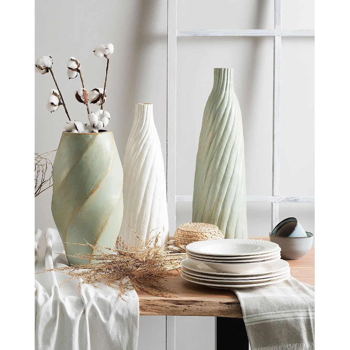 Beliani Vase FLORENTIA - 54 cm Vert