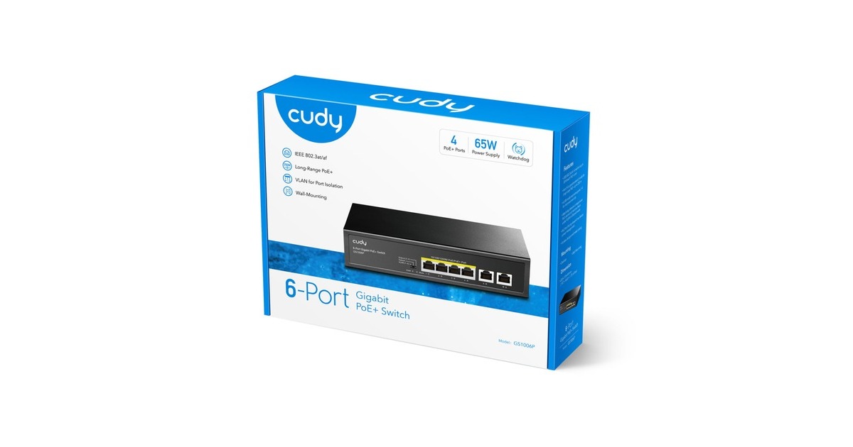 Cudy6-Port Gigabit PoE+ Switch  (Zwart)