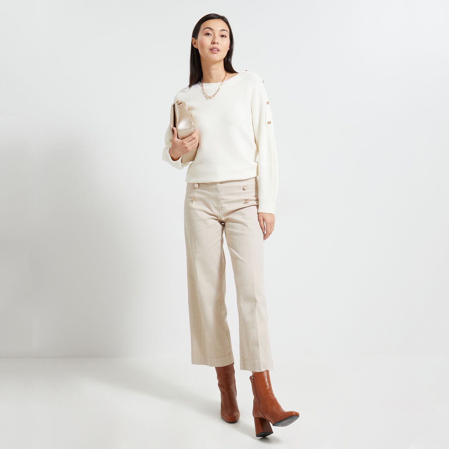 Pull col rond femme
