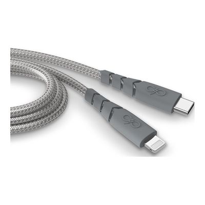 Force Power - Câble Ultra-renforcé - USB-C - Lightning - 1.2 m - 3A - Gris - Garanti à vie