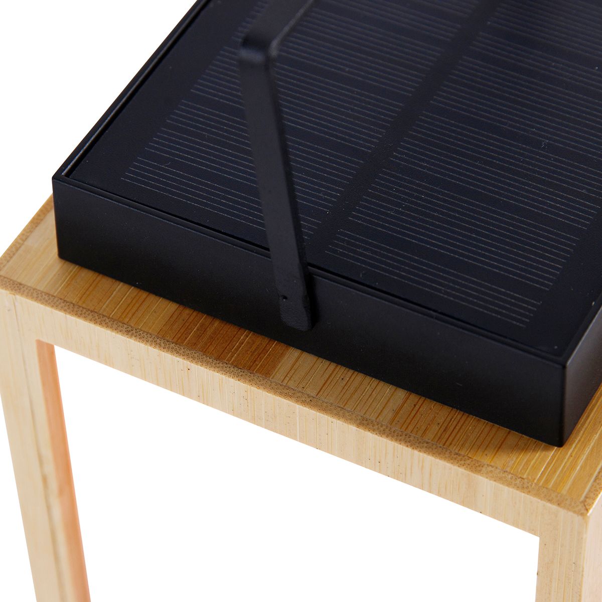 Tafellamp bamboe met vlam effect incl. LED IP44 solar oplaadbaar - Vega