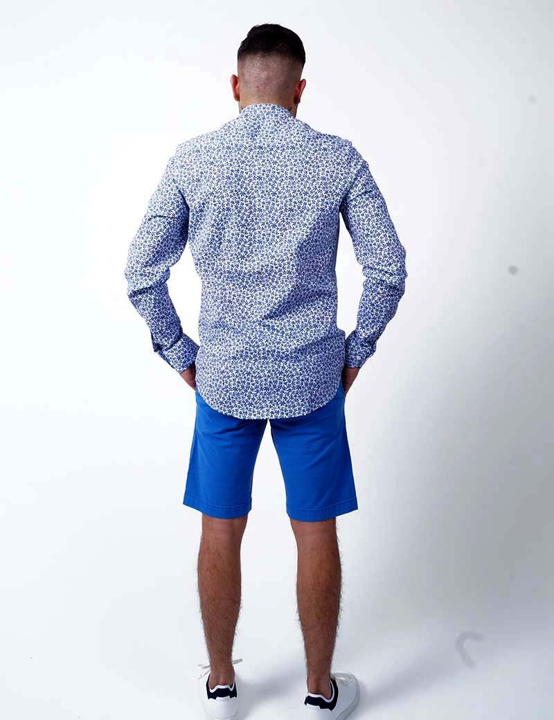 RECYCLED ART WORLD SHORT CHINO STRETCH BLEU ROYAL