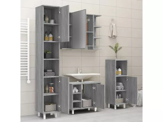 Armoire de bain Sonoma gris 30x30x179 cm Bois d'ingénierie
