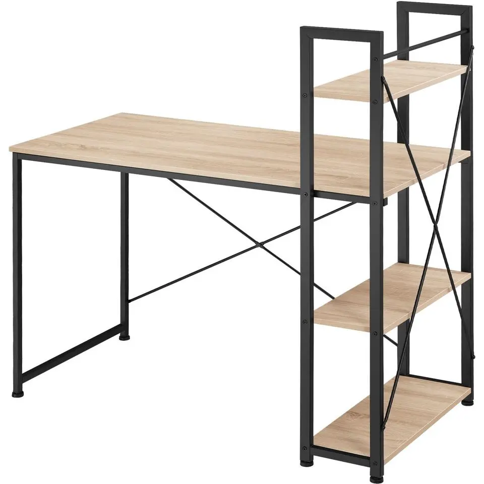 tectake Bureau Hershey 122x61x120cm, Industrieel Licht Hout, Eiken Sonoma