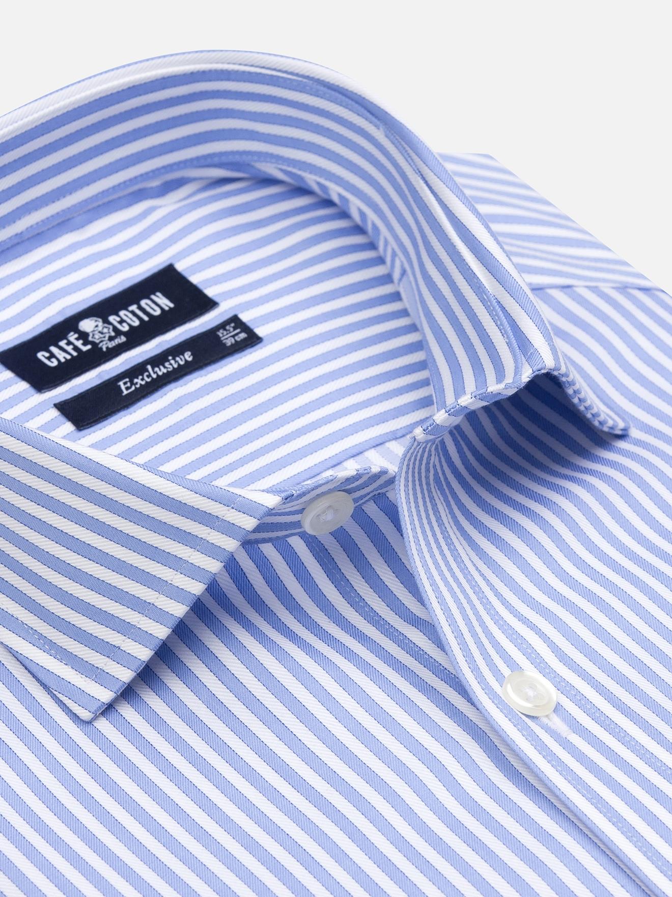 Chemise cintrée Colin à rayures ciel