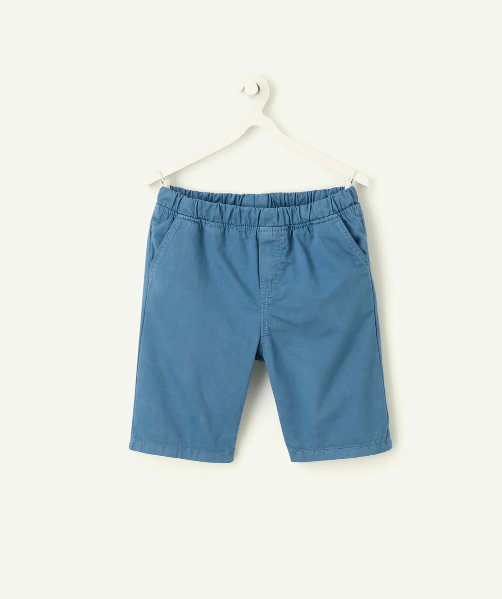 bermuda droit garçon en coton bleu