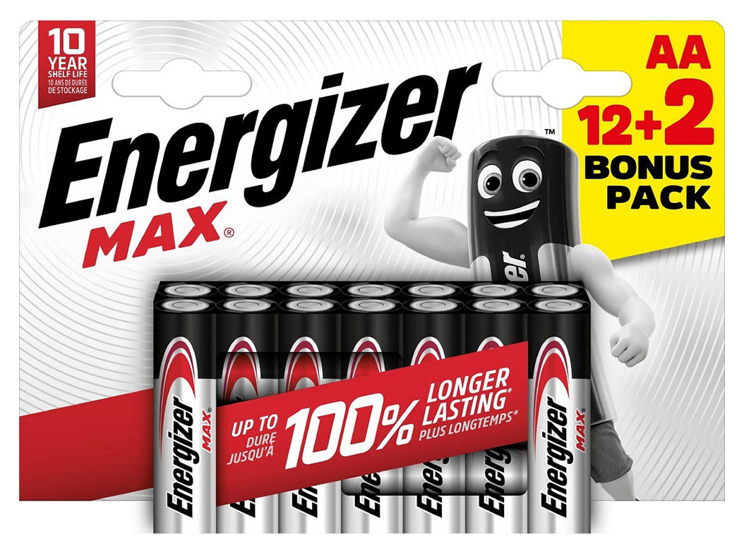 PILHAS LR06 AA ENERGIZER MAX PACK 12 2 UNIDADES