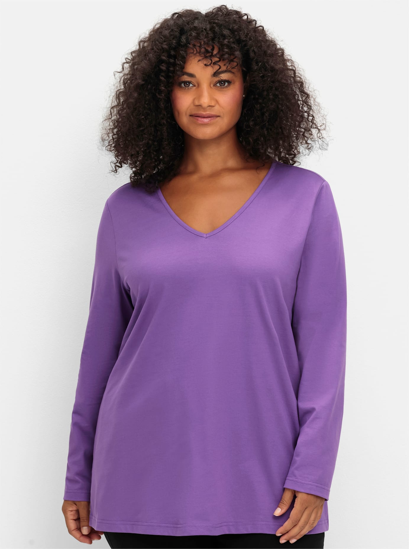 Sheego V-Shirt »Langarmshirt«, 1 Stk.
