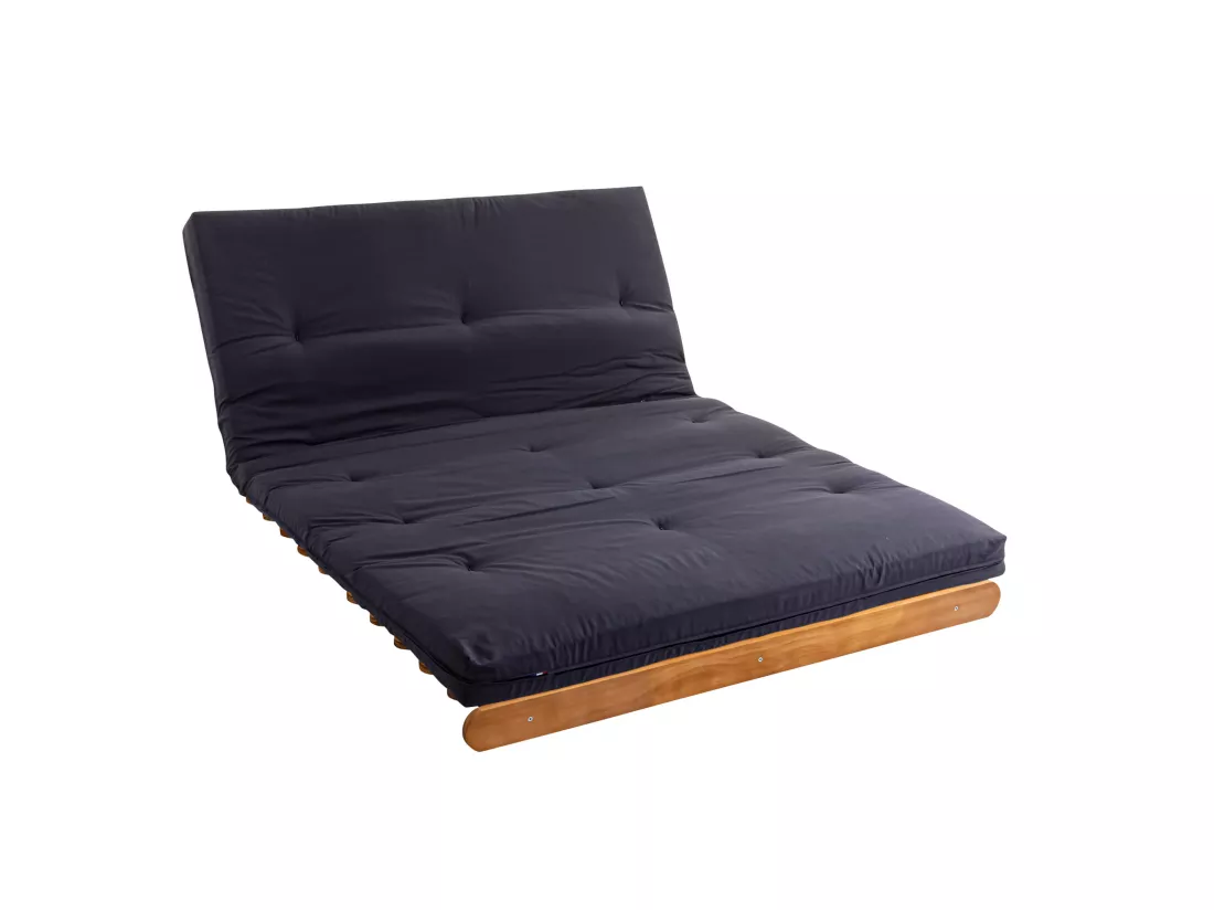 Matelas futon anthracite en coton 180x200