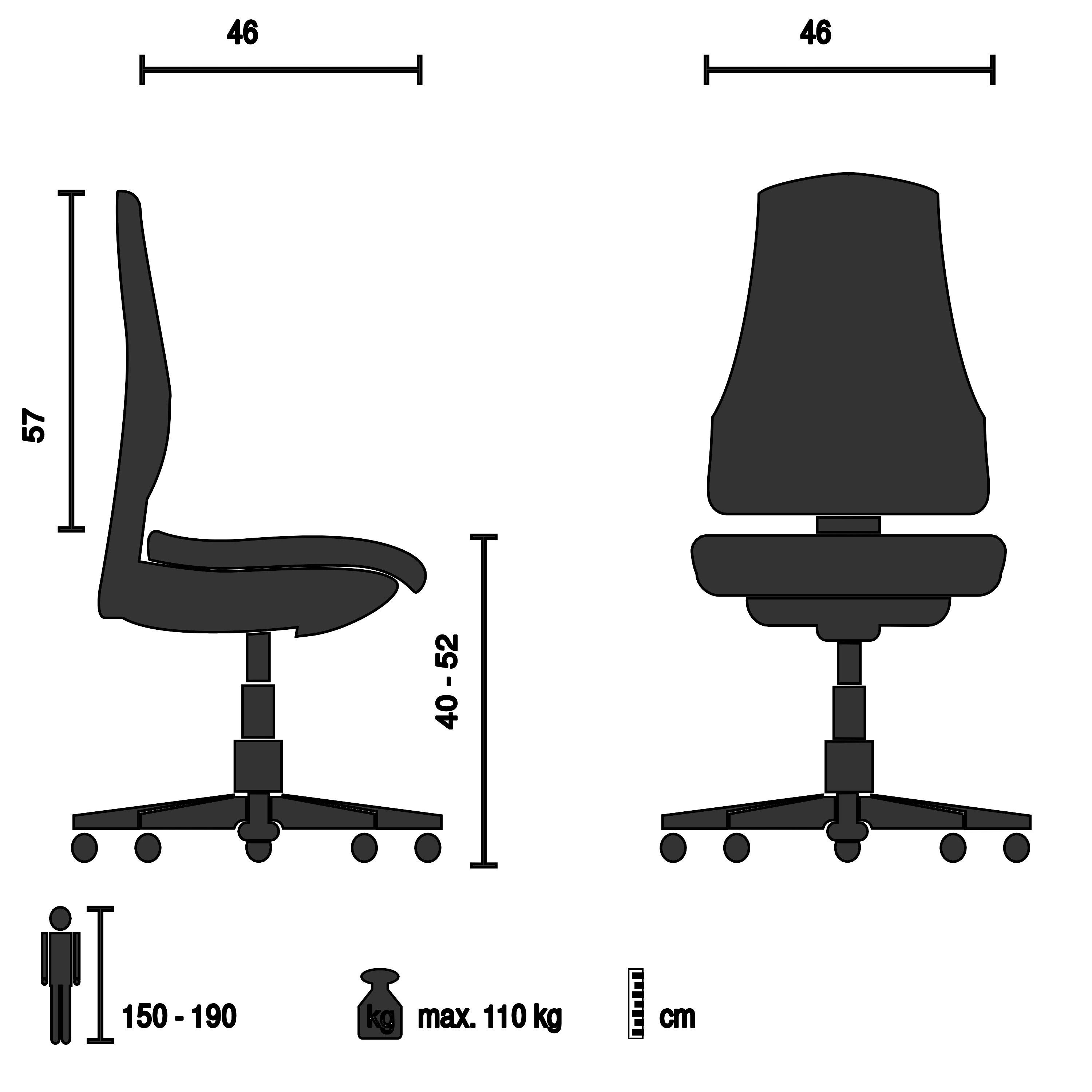 Home Office Bürostuhl POINT 60 Stoff ohne Armlehnen Topstar