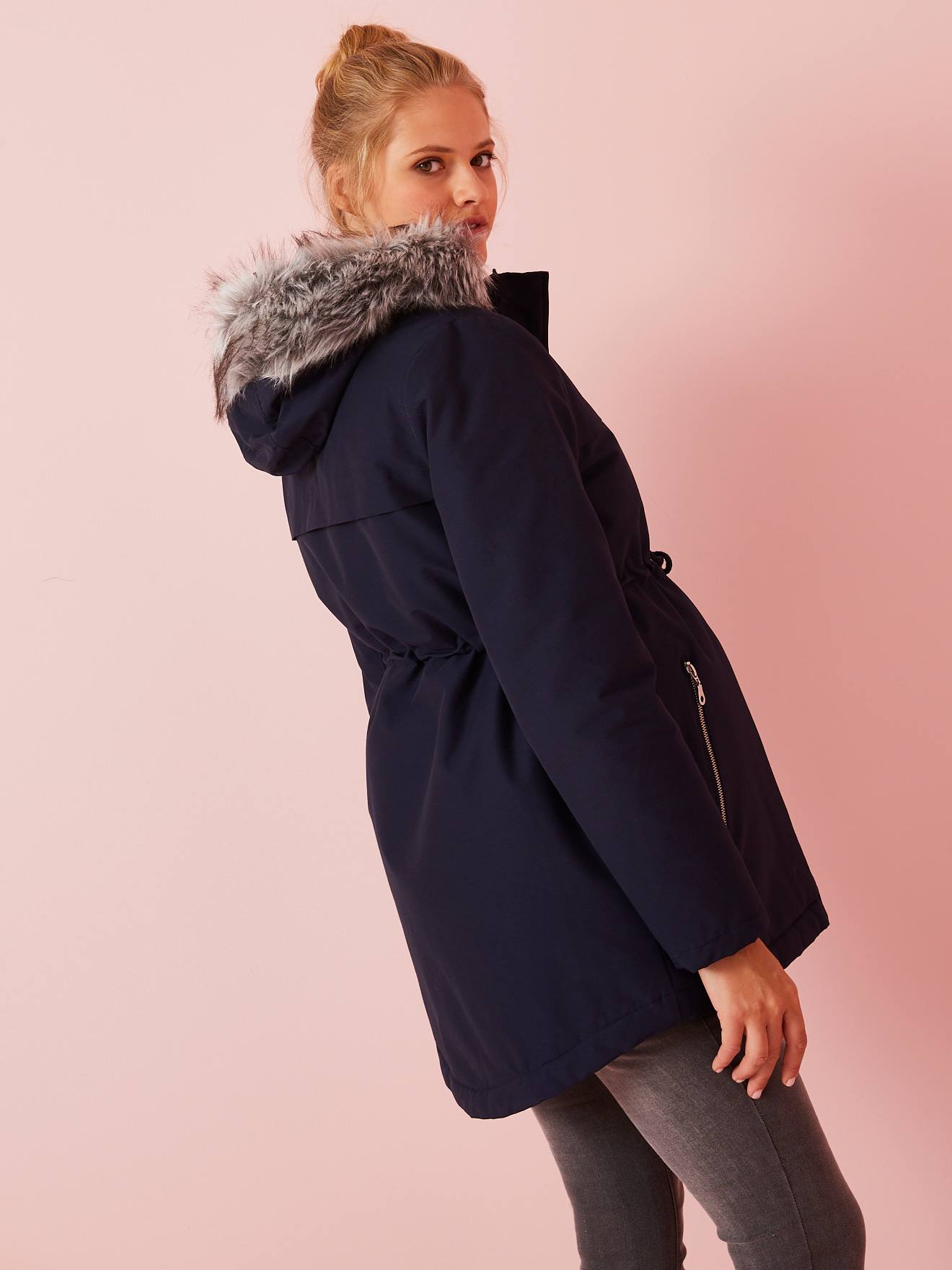 Parka evolutiva 3 em 1 para gravidez e pós-parto, cinza escuro