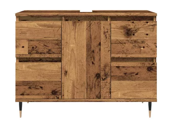 Armoire de salle de bain vieux bois 80x33x60 cm bois ingénierie