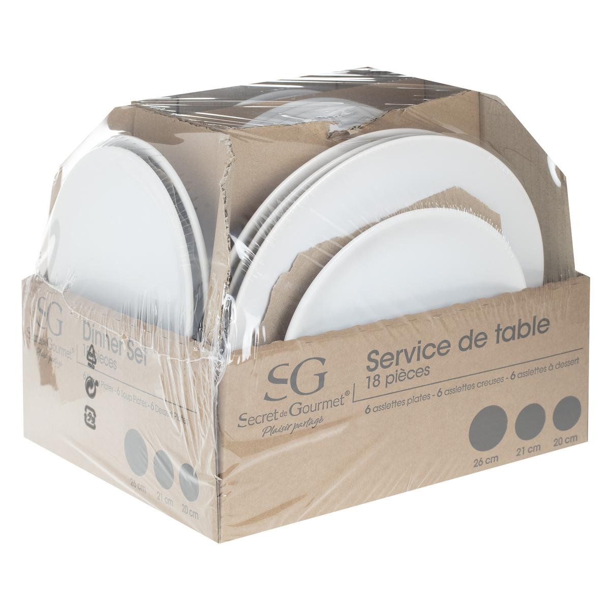SERVICE 18 PIECES COLORAMA BLANC